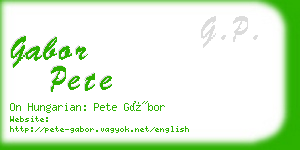 gabor pete business card
